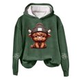 thumbnail image 1 of Women's Hoodies Sweatshirts Cow Print Western Shirt for Women Cozy Country Sweatshirt for Everyday Comfort Green S, 1 of 3