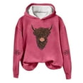thumbnail image 1 of Women's Hoodies Sweatshirts Cow Print Western Sweatshirt for Women Country Style Hoodie with Cow Design Hot Pink L, 1 of 3