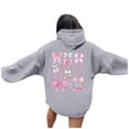 thumbnail image 1 of Women's Hoodies & Sweatshirts Graphic Hoodie Sweaters for Women Long Sleeve Preppy Style Casual Sweatshirt Tops, 1 of 6