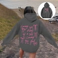 thumbnail image 1 of Women's Hoodies Sweatshirts Graphic Word Hoodie Sweatshirt for Women Long Sleeve Cozy Preppy Tops Casual Everyday Wear Gray M, 1 of 6