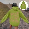 thumbnail image 1 of Women's Hoodies Sweatshirts Graphic Word Hoodie Sweatshirt for Women Long Sleeve Cozy Preppy Tops Casual Everyday Wear Green XL, 1 of 6