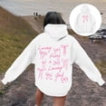 thumbnail image 1 of Women's Hoodies Sweatshirts Graphic Word Hoodie Sweatshirt for Women Long Sleeve Cozy Preppy Tops Casual Everyday Wear White S, 1 of 6