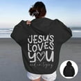 thumbnail image 1 of Women's Hoodies Sweatshirts Jesus Hoodies Graphic Letter Print Sweatshirt Oversized Womens Pullover Sweatshirt Fall Sweatshirt College Clothes for Women, 1 of 5