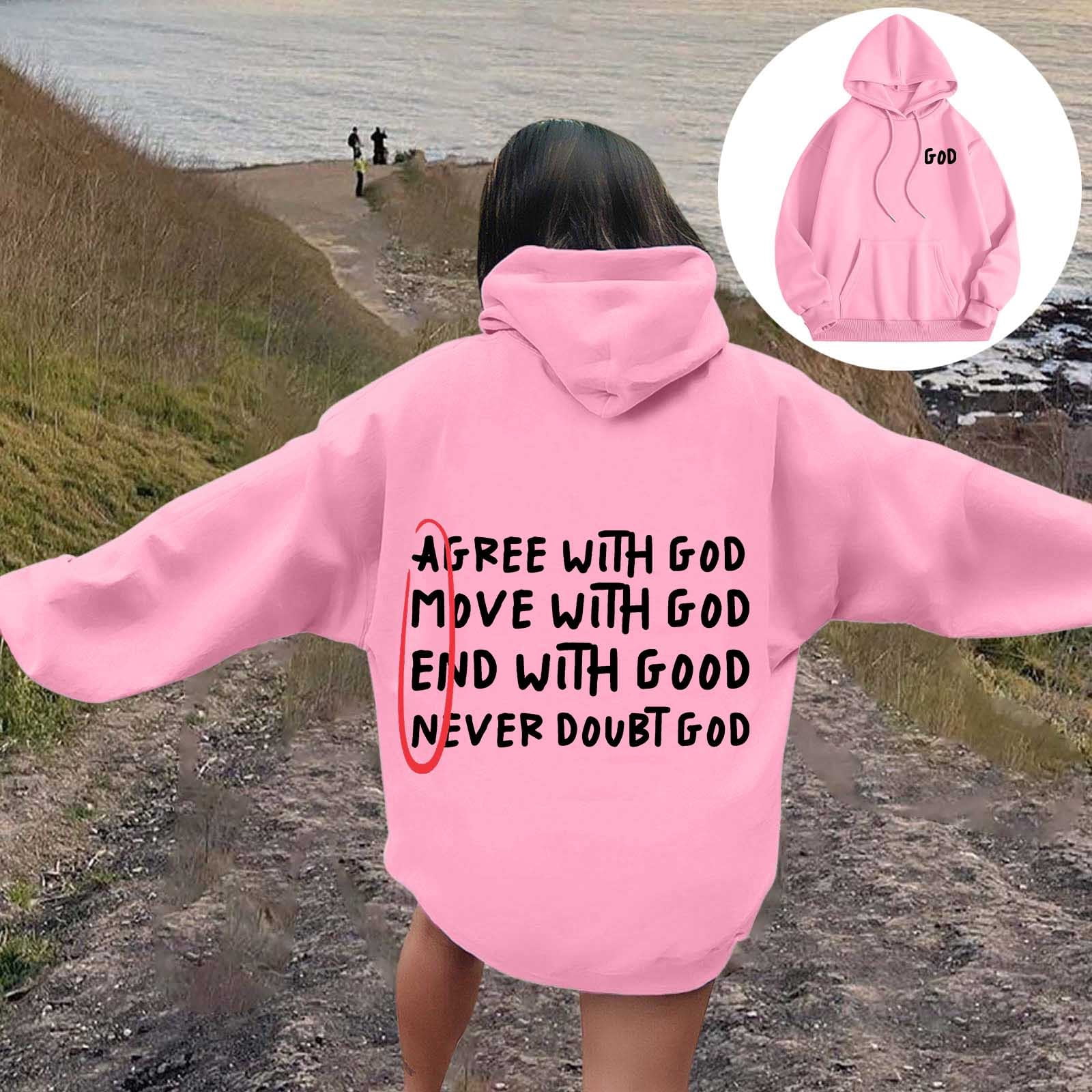 HUIFUAO Jesus Loves You Crew Neck Hoodies for Women