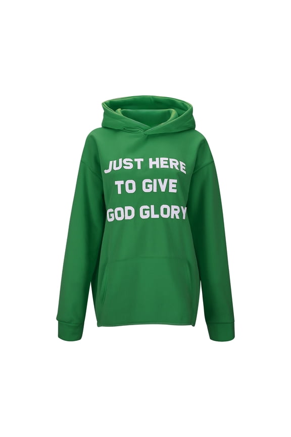 Women's Hoodies & Sweatshirts Letter Patch Embroidery Sport Loose Sweatshirt Hoodie for Street Hop Fashion Enhancement