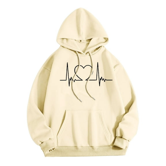 Women's Hoodies Sweatshirts Long Sleeve Pullover Sweatshirts Oversized Hoodies for Women Beige Sweatshirt Womens Fall Essentials Casual Clothes