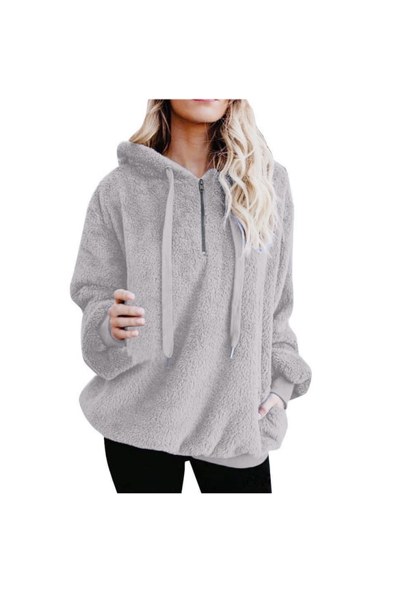 Women's Hoodies Sweatshirts Long Sleeve Zipper Hoodies Oversized Hoodie for WomenGrey Jacket Women Winter Essentials Street Style Clothes