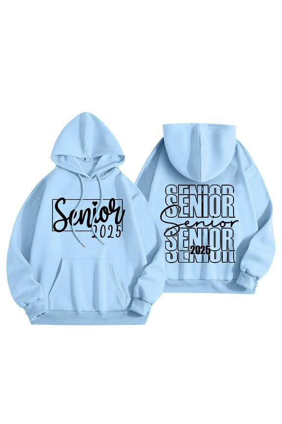 2025 Graduation Hoodie Women Senior Mom Sweater Ms Style Letters Printed Pullover Casual Comfortable Warm