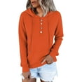 thumbnail image 1 of Women's Hoodies & Sweatshirts Spring And Autumn Sweatshirt With Buttons,Orange Women's Hoodies & Sweatshirts M, 1 of 7