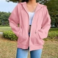 thumbnail image 1 of Women's Hoodies And Sweatshirts Stylish Solid Zip Up Jacket For Everyday Wear Long Sleeve Coat Long Length Sweaters Women's Pullover Hoodies Womens Half Zip Pullover Fuzzy Hooded Sweater Sweatshirt, 1 of 5