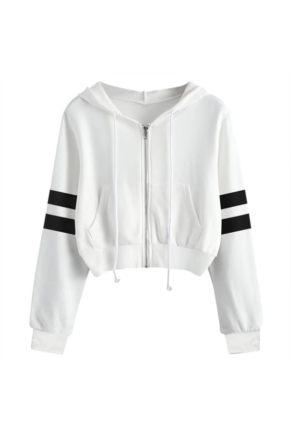 Women’s Hoodies Sweatshirts Tops Pullover Long Sleeve Solid Hoodie Casual Blouse for Women White S