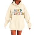 thumbnail image 1 of Women's Hoodies & Sweatshirts Unisex Autumn and Winter Subject Teacher Letter Print Long Sleeve Pocket Hooded Sweatshirt for Daily Wear, 1 of 4