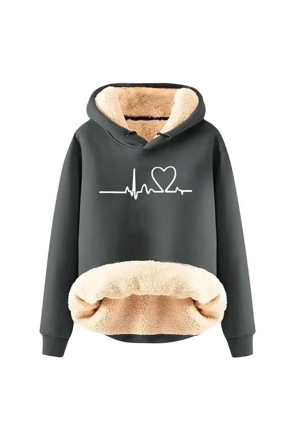 Women's Hoodies & Sweatshirts Warm Velvet Padded Cardigan Jacket Winter Sherbet Style Comfort Layering for Everyday Wear