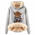 thumbnail image 1 of Women's Hoodies Sweatshirts Women's Casual Fashion Print Comfortable Lined Hoodie Long Sleeved Pullover Light Gray 5XL, 1 of 4