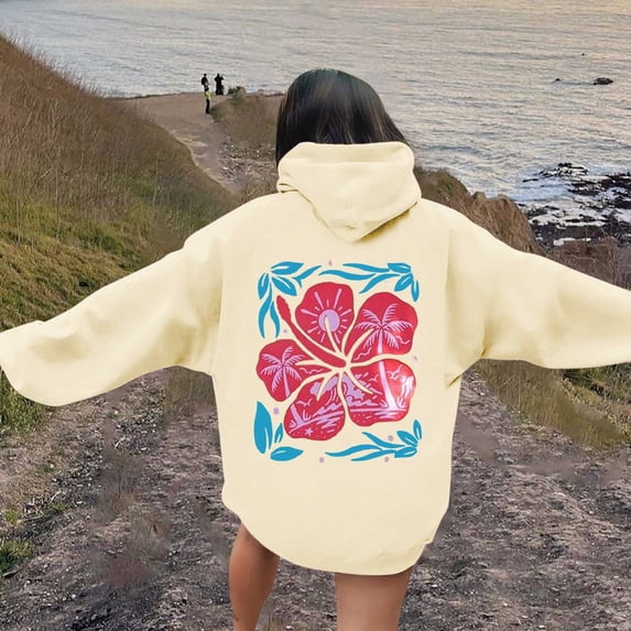 Women's Hoodies Sweatshirts Women's Letter Print Hoodies Long Sleeved Hoodie With Pockets for Everyday Resort Use Beige L