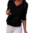 thumbnail image 1 of Women's Hoodies & Sweatshirts on Sale, Baberdicy Pocket Hoodies for Womens V Neck Lightweight Sweatshirts Long Sleeve Topsblackl, 1 of 7