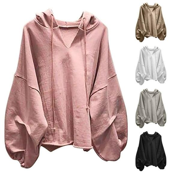 Women's Hoodies Trendy y2k Over Size Hoodies Solid Color Sweatshirts Comfy Thin Drawstring Tops with Pockets