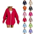 thumbnail image 1 of Women's Hoodies Winter Clothes for Women Women's Hoodie Soft Comfortable Pullover Sweatshirt Casual Loose Fit Long Sleeve Warm Winter Fall Outerwear Red - S, 1 of 10