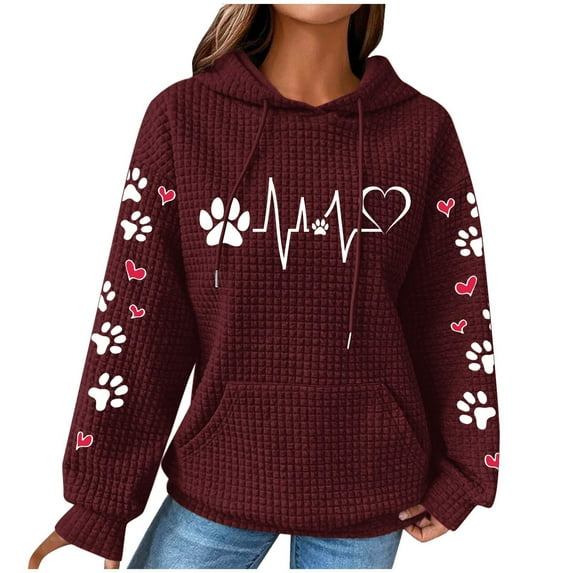 Women's Hoodies Womens Winter Tops Christmas Sweatshirts Clearance Women Long Sleeve Tops Crewneck Sweatshirt Fashionable Women's Printed Pullover Round Neck Top