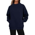 thumbnail image 1 of Women's Hoodless Solid Color Pullover Sweater with Side Pocket Long Sleeve Crewneck Soft Comfortable Casual Wear for Everyday Outfits Womens Casual Pullover Tops Long Sleeves Casual Shirts, 1 of 5