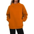 thumbnail image 1 of Women's Hoodless Solid Color Pullover Sweater with Side Pocket Long Sleeve Crewneck Soft Comfortable Casual Wear for Everyday Outfits Womens Casual Pullover Tops Long Sleeves Casual Shirts, 1 of 5