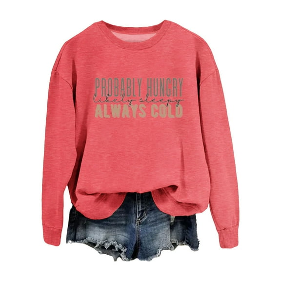 Women's Hoodless Sweatshirt Canadian Maple Leaf Print Round Neck Long Sleeve Casual Hoodie for Stylish Comfort