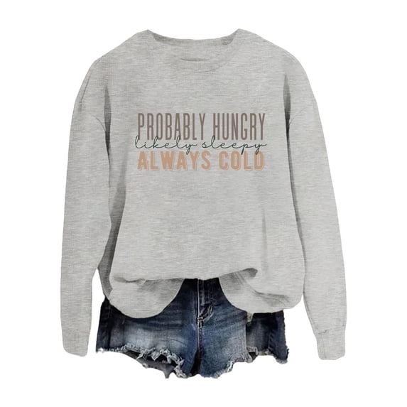 Women's Hoodless Sweatshirt Canadian Maple Leaf Print Round Neck Long Sleeve Casual Hoodie for Stylish Comfort