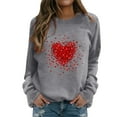 thumbnail image 1 of Women's Hoodless Sweatshirt Clothing Valentine's Day Women's Sweatshirt Crew Neck Red Heart Print Long Sleeve Casual Tops, 1 of 4