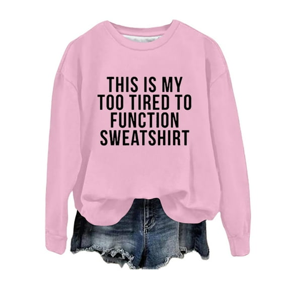 Women's Hoodless Sweatshirt Crewneck Pullover Long Sleeve Graphic Printed Blouse for Women