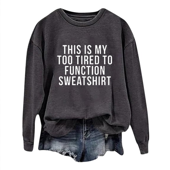 Women's Hoodless Sweatshirt Crewneck Pullover Long Sleeve Graphic Printed Blouse for Women