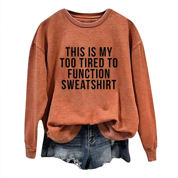 Women's Hoodless Sweatshirt Crewneck Pullover Long Sleeve Graphic Printed Blouse for Women