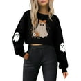thumbnail image 1 of Women's Hoodless Sweatshirt Halloween Women'S Casual Short Round Mockneck Hoodie, Women's Hoodless Sweatshirt L, 1 of 7