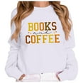 thumbnail image 1 of Women's Hoodless Sweatshirt Ladies Fashion Casual Letter Printed Round Neck Long Sleeve Off Shoulder Hoodie Top, 1 of 3