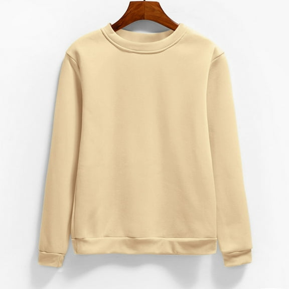 Women's Hoodless Sweatshirt Long Sleeve Crewneck Pullover Casual Sweaters for Women - Fall