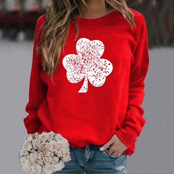 Women's Hoodless Sweatshirt Women'S Fashion Casual Floral Print Round Neck Long Sleeve Top Sweatshirt, Women's Hoodless Sweatshirt
