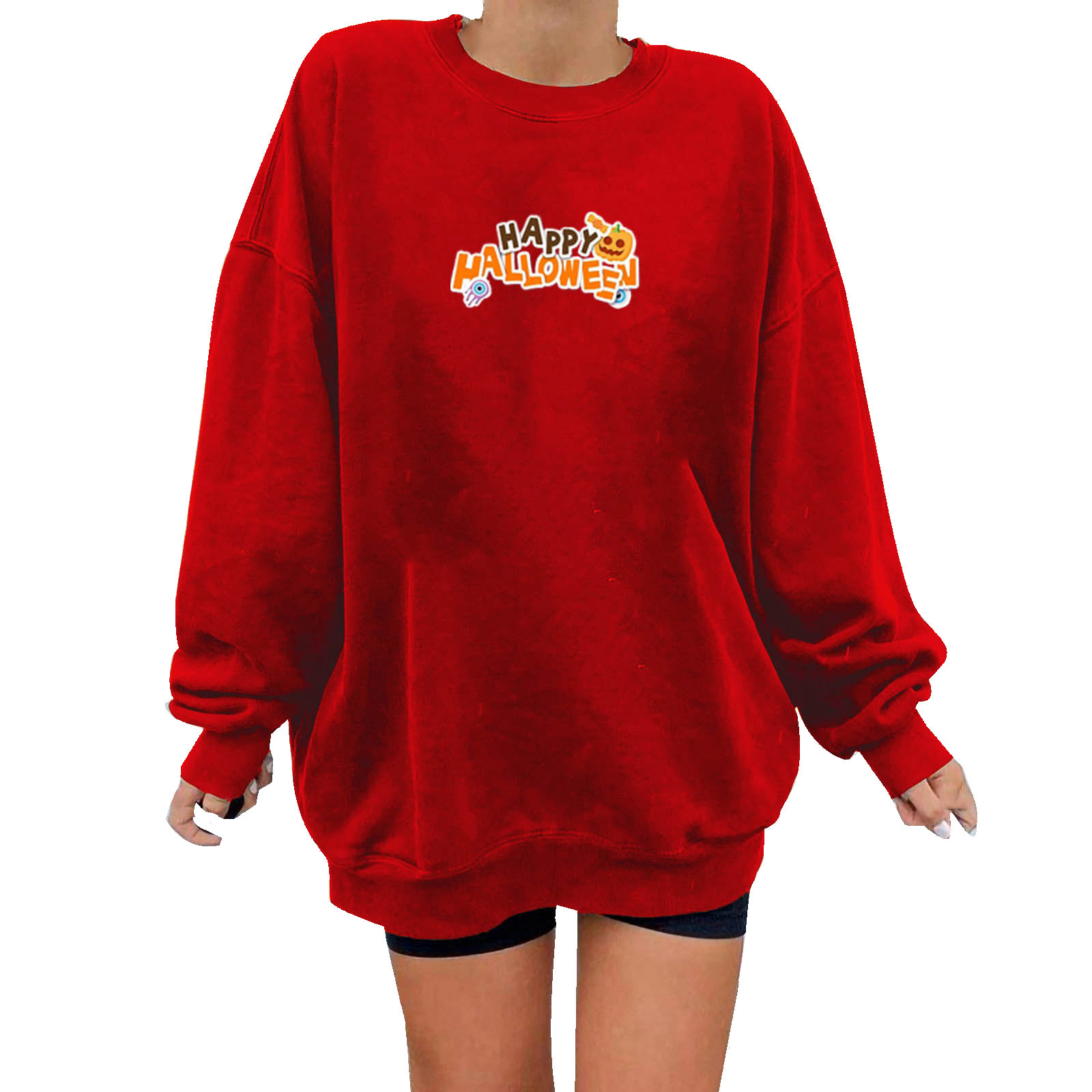 Women's Hoodless Sweatshirts Letter Printed Long Sleeve Clothes Autumn