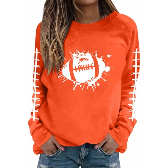 Women's Hoodless Sweatshirts Print Long Sleeve Round Neck Pullover Printed Casual Fashion Top