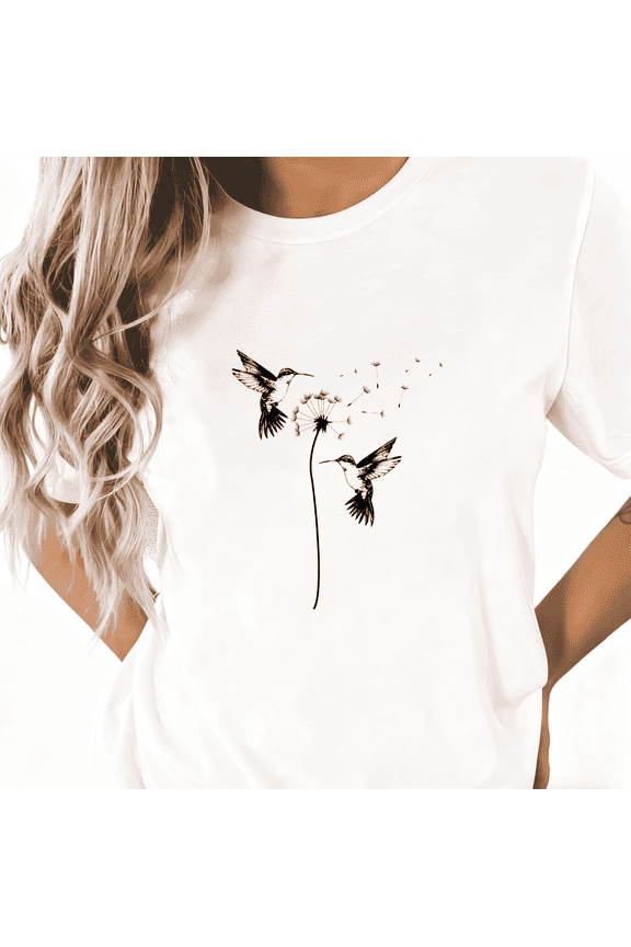 Women's Hope Graphic Tees Dandelion Print T shirt Bird Shirts Plus Size S-5XL Tops