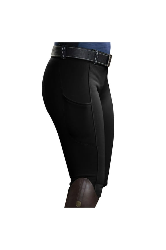 Women's Horse Riding Pants High Strench Equestrian Breeches Horseback Schooling Tights Side Pockets