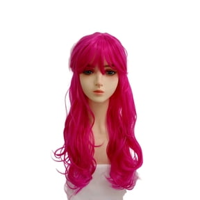 Women's Hot Pink Curled Long Wig 28 Inch/70cm Synthetic Party Cosplay Fantasy Magic Theme Role Play Hair Accessory Adult