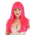 thumbnail image 1 of Women's Hot Pink Long Wavy Wig, 1 of 5