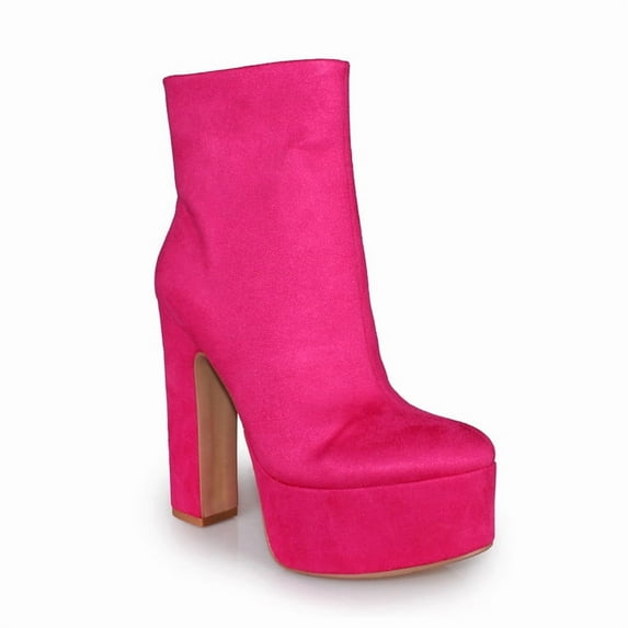 Women’s Hot Pink Platform Ankle Boots
