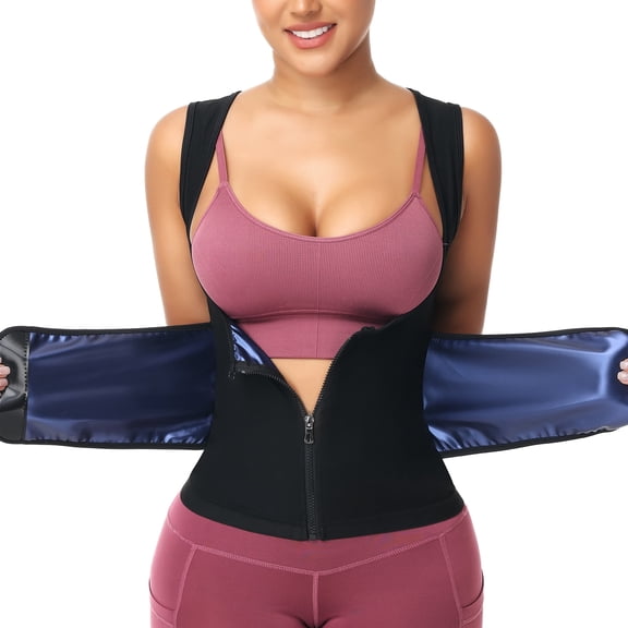 Women's Hot Sauna Workout Waist Trainer Vest Corset Trimmer Adjustable Belt Sweat Slimming Body Shaper S-2XL