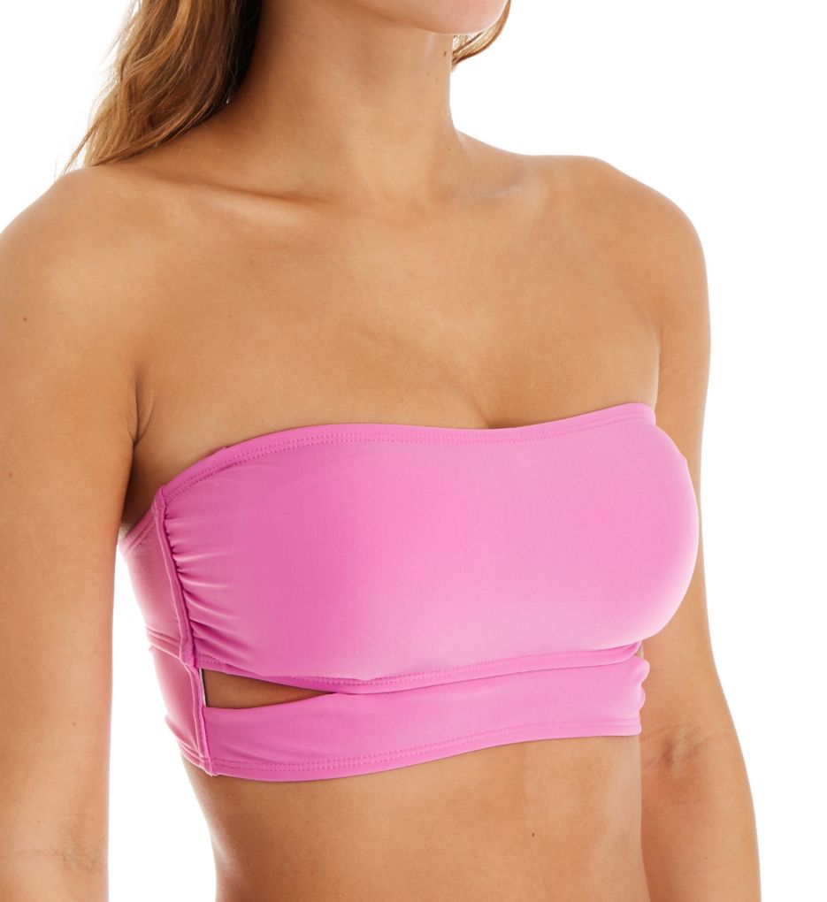 Women's Hot Water 24ZZ1060 Solids Longline Bandeau Bikini Swim Top (Thistle S) - image 1 of 1