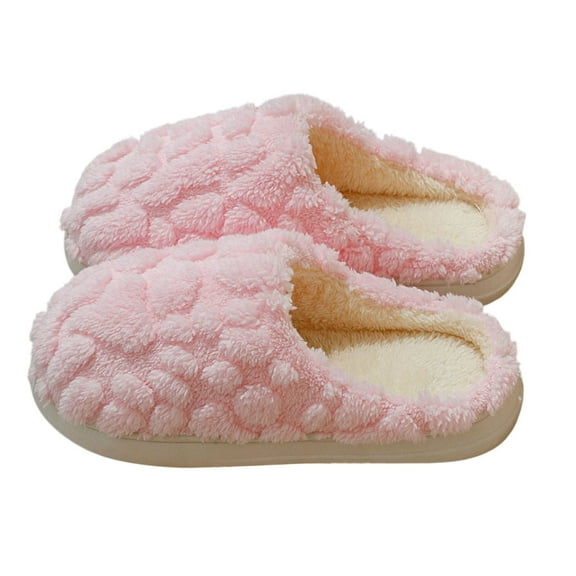 CHUMUD Women's House Plush Slippers - Memory Foam Anti-Skid Fluffy Slippers, Soft Warm Cozy Closed Toe Slippers for Indoor & Outdoor