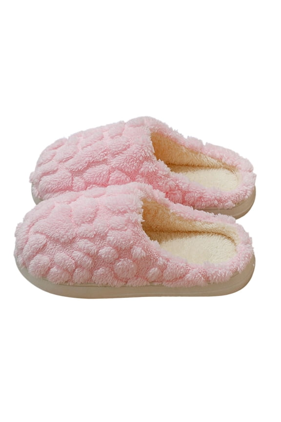 Women's House Plush Slippers - Memory Foam Anti-Skid Fluffy Slippers, Soft Warm Cozy Closed Toe Slippers for Indoor & Outdoor