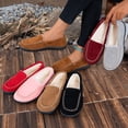 thumbnail image 1 of Women's House Slippers Flat Heel Closed Toe Slip-on Loafer Slippers Winter Casual Home Indoor Outdoor Plus Velvet Warm Slippers for Women Coffee 6, 1 of 10