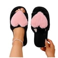thumbnail image 1 of Women's House Slippers Fuzzy Fluffy Warm Open Toe Home Shoes Indoor and Outdoor Slipper Pink 7.5-8.5, 1 of 5