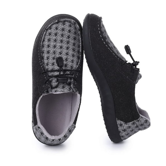 Women's House Slippers, Slippers with Arch Support, Elastic Band Non-slip, Orthotic Shoes for Women Indoor and Outdoor Black Size 7