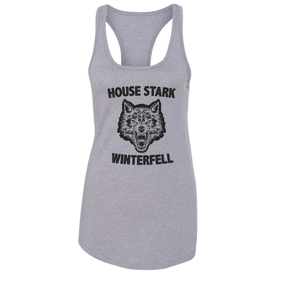 Women’s “House Stark Winterfell” Game Of Thrones Graphic Tank Top USA Made RB Clothing Co Grey, X-Large